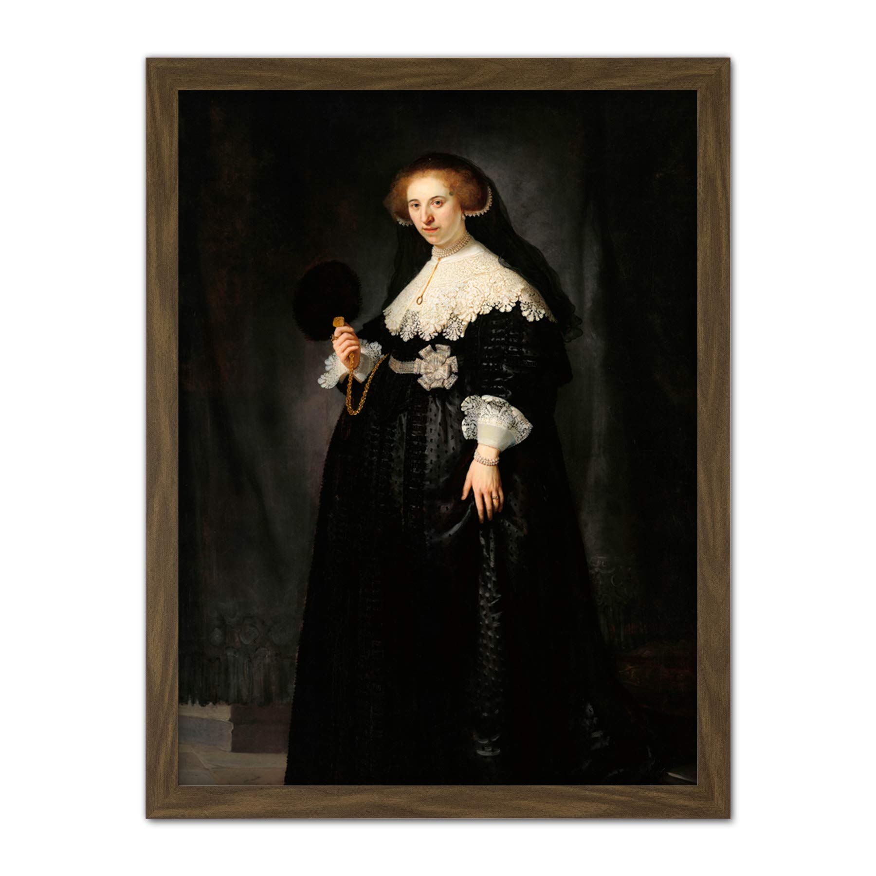 Artery8 Rembrandt Oopjen Coppit Portrait Woman Life Drawing Artwork Framed Wall Art Print 18X24 Inch