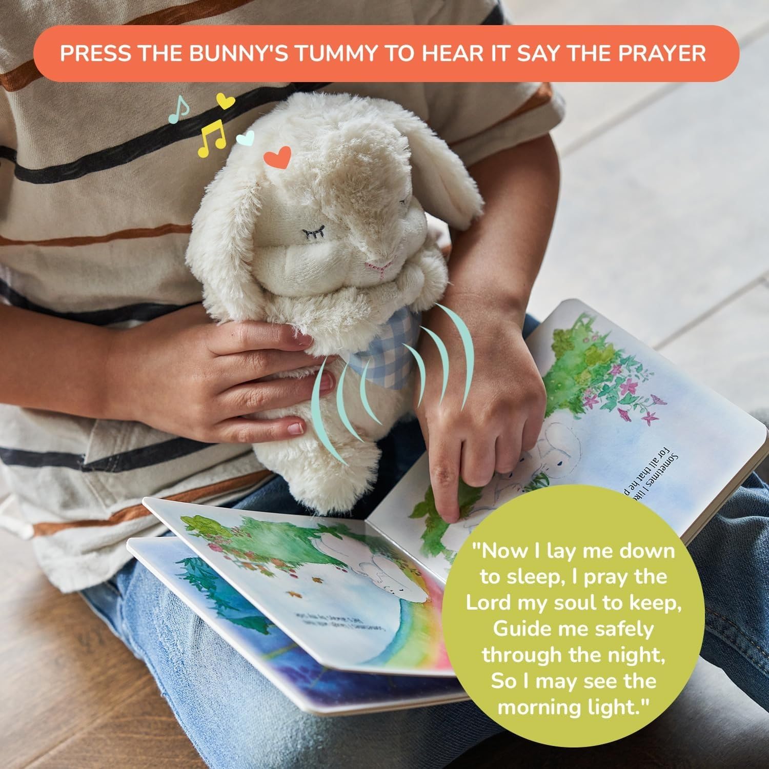 Tickle & Main Everybunny Prays Bunny Stuffed Animal & Musical Toy - Blue, 7 in Plush & Illustrated Book, Recites Now I Lay Me Down to Sleep - Baptism Gifts for Boys - Christening Gifts for Boys