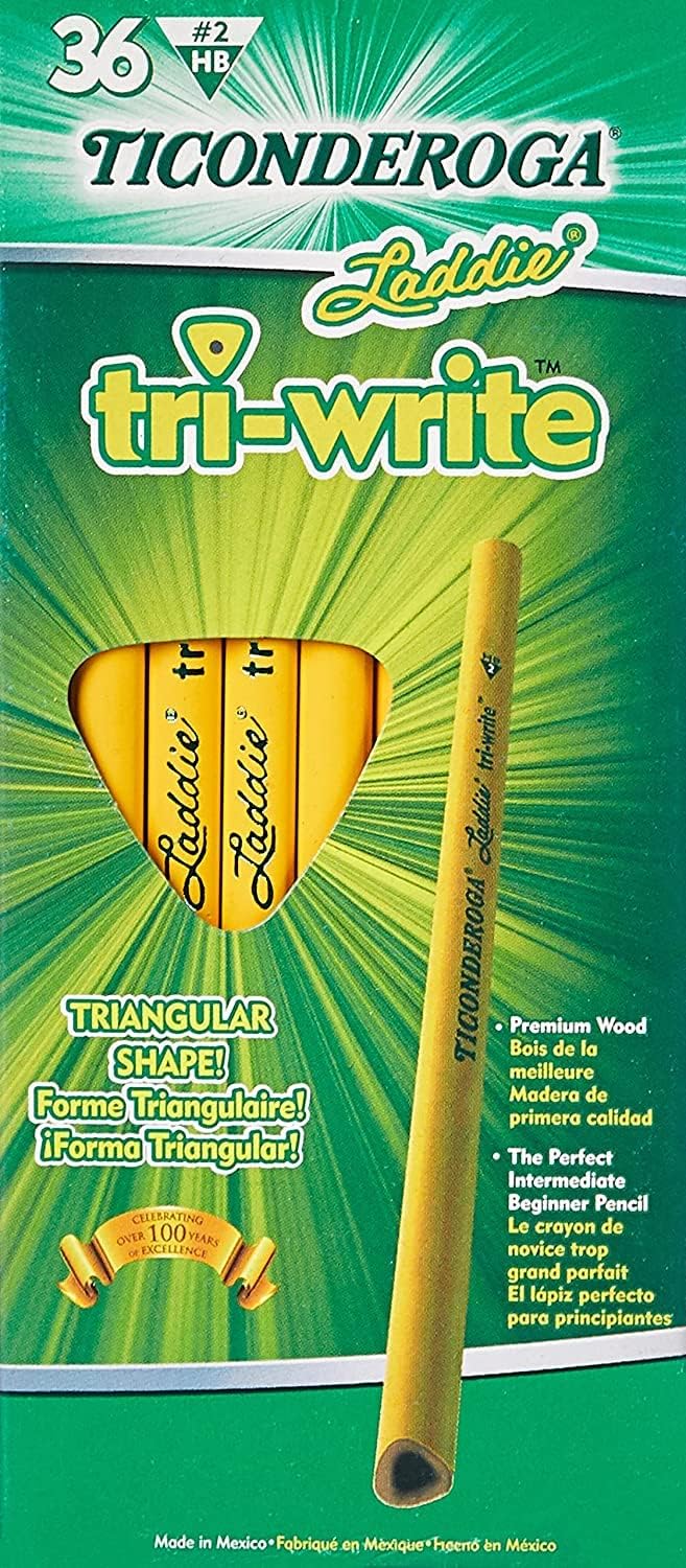 Ticonderoga Laddie TriWrite Pencils, WoodCased 2 HB
