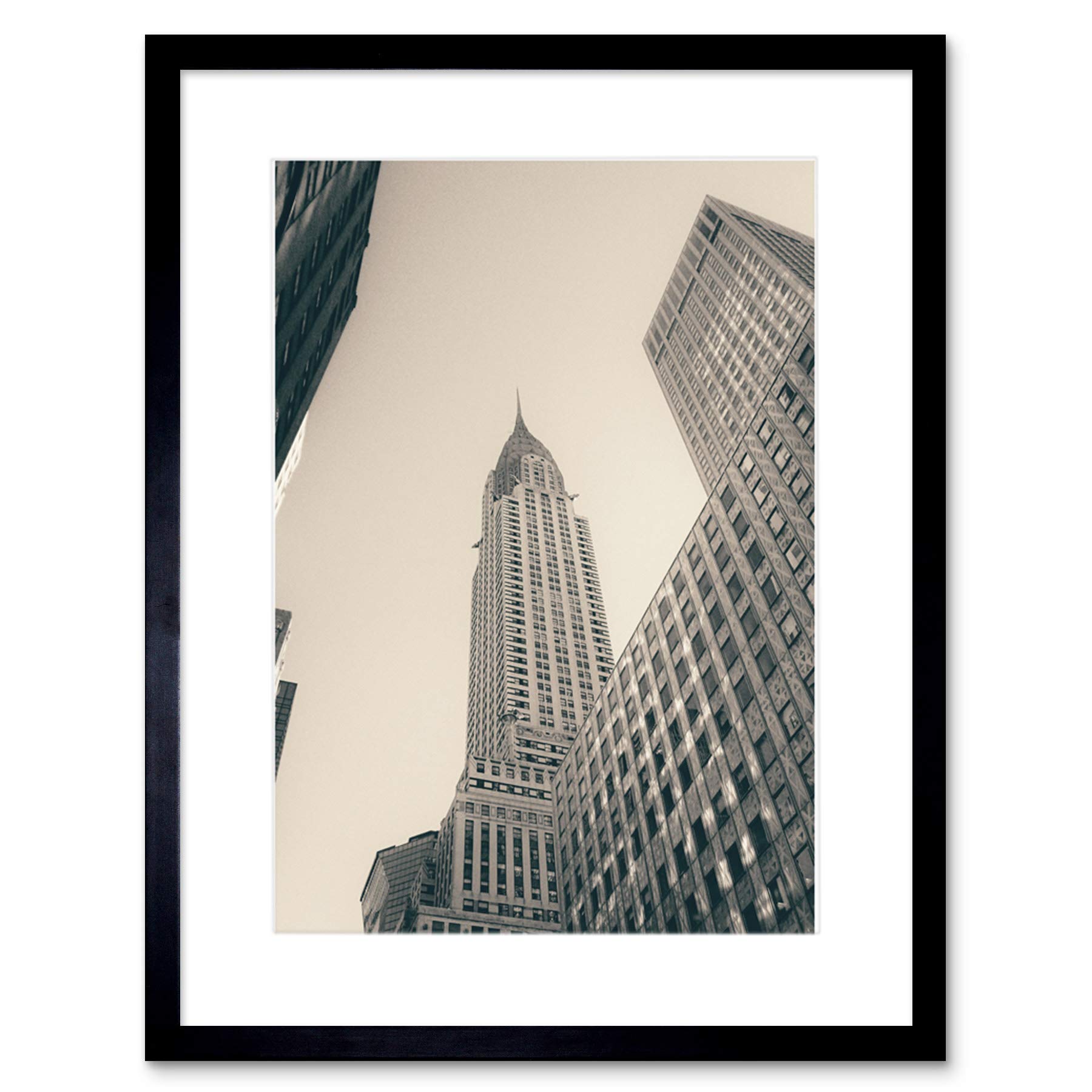 Lextrait Chrysler Building NY BW Framed Wall Art Print