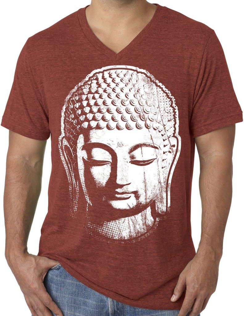Yoga Clothing For You Mens Buddha Profile V-neck Tee Shirt