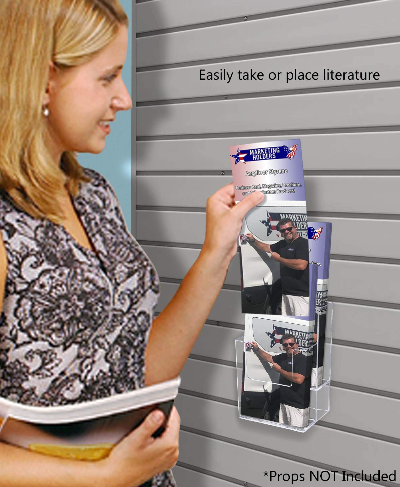 Marketing Holders Slatwall Mount Brochure Holder 2 Tier 4