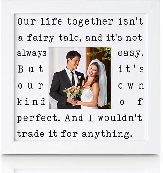 THYGIFTREE Sentimental Wedding Anniversary Present Wife from Husband Meaningful Keepsake Picture Frame for Her Romantic Real Love Present for Birthday Christmas Valentines Day