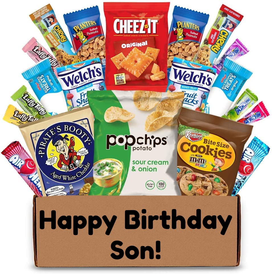 Hangry Kit Snack Box for Summer - (20 count) Enjoy Your Summer Gift Basket Care Package - Snacks, Cookies, Chips, Candy. Variety Gift Box.