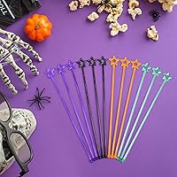 Vista 5 de Mudder 100 palitos Swizzle de 9.1 pulgadas, agitadores de cóctel de plástico para bar, de plástico desechable, estrella superior de cristal