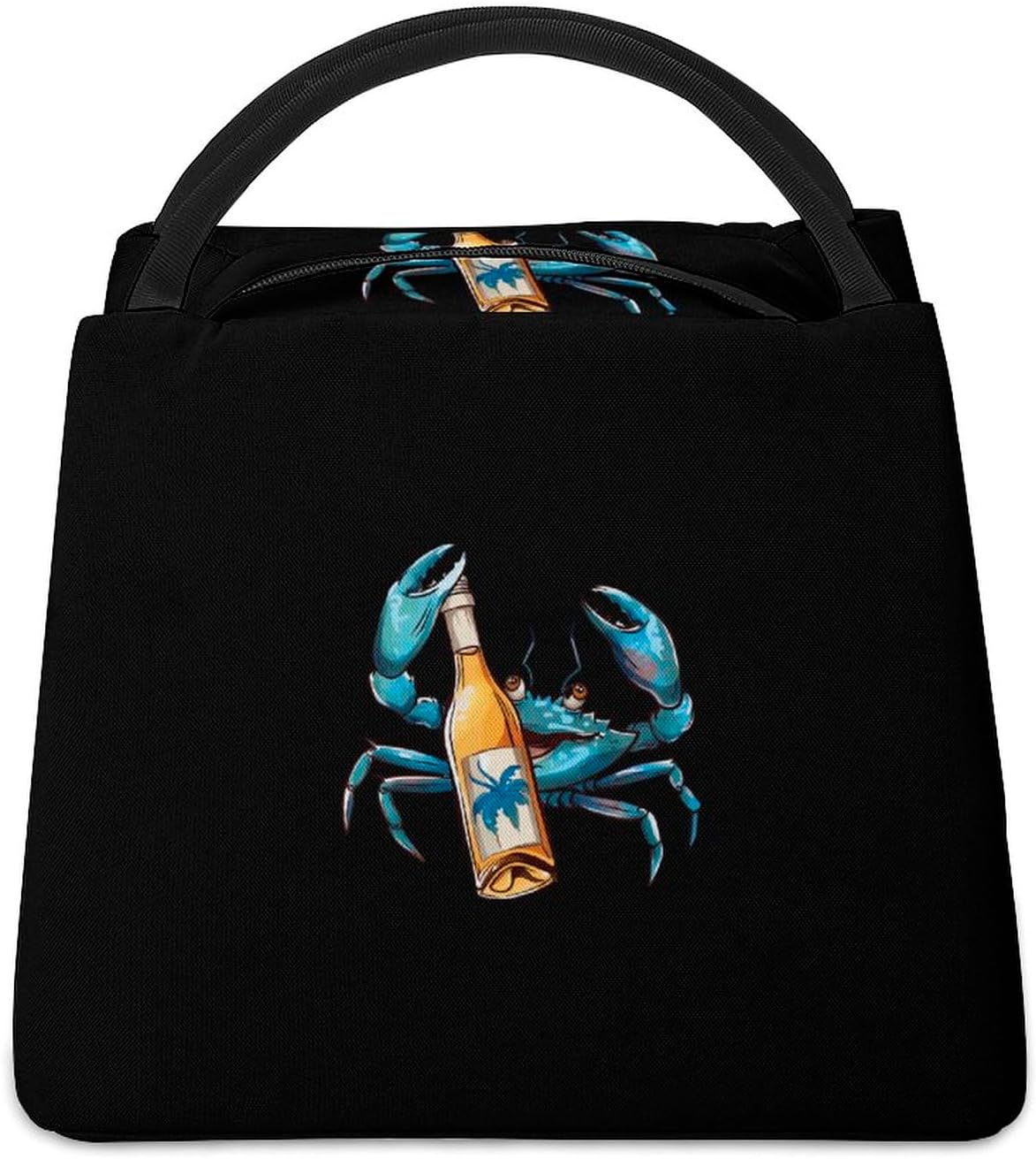 Blue Brew Crab Lunch Bag Reusable Lunch Tote Bag Insulated Lunch Box Bento Bag for Work Picnic Beach Travel
