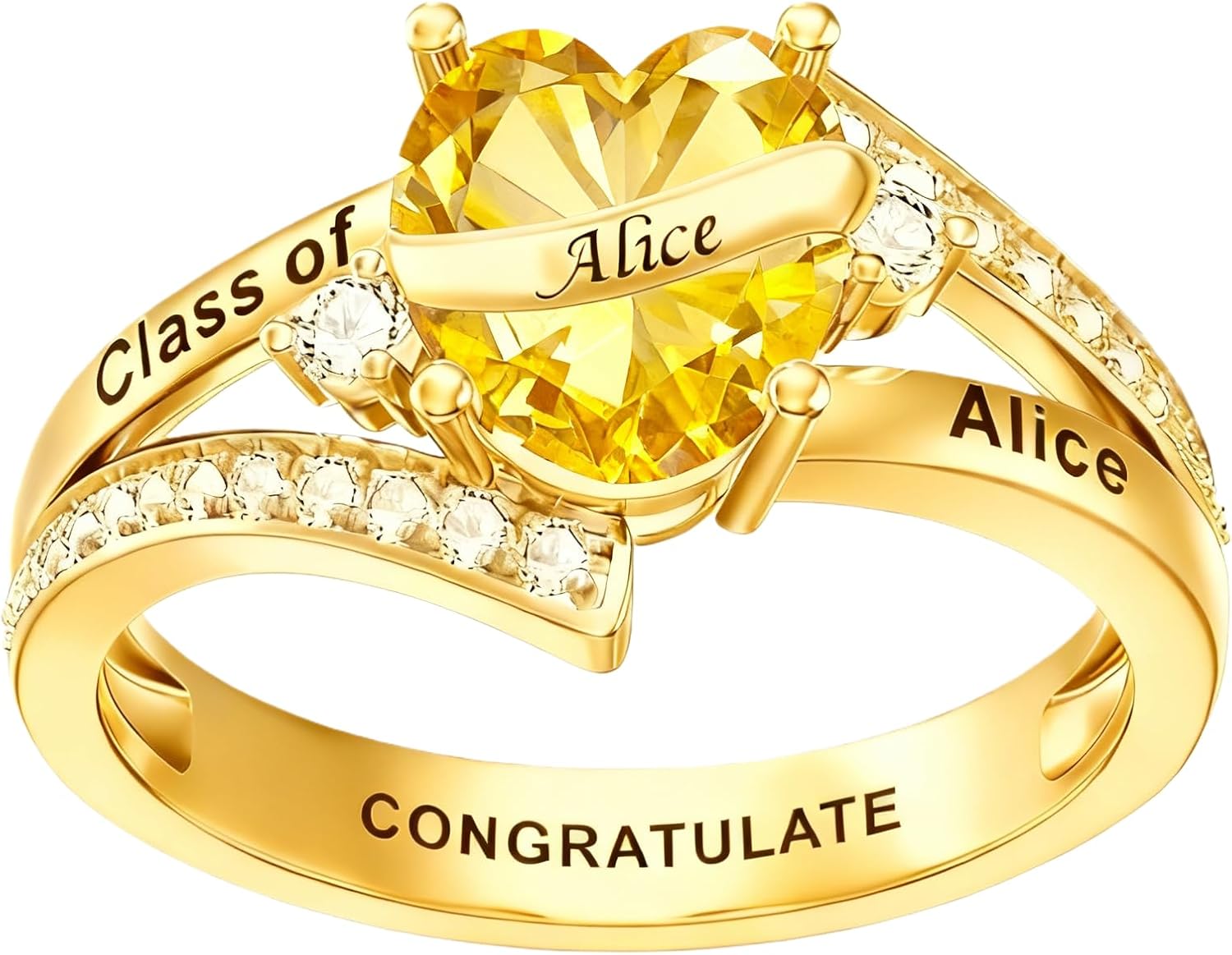 Personalized Class Ring for Women High School, 925 Sterling Silver Senior College Class of 2026 Graduation Rings, Women's Birthstone Class Ring Customizable