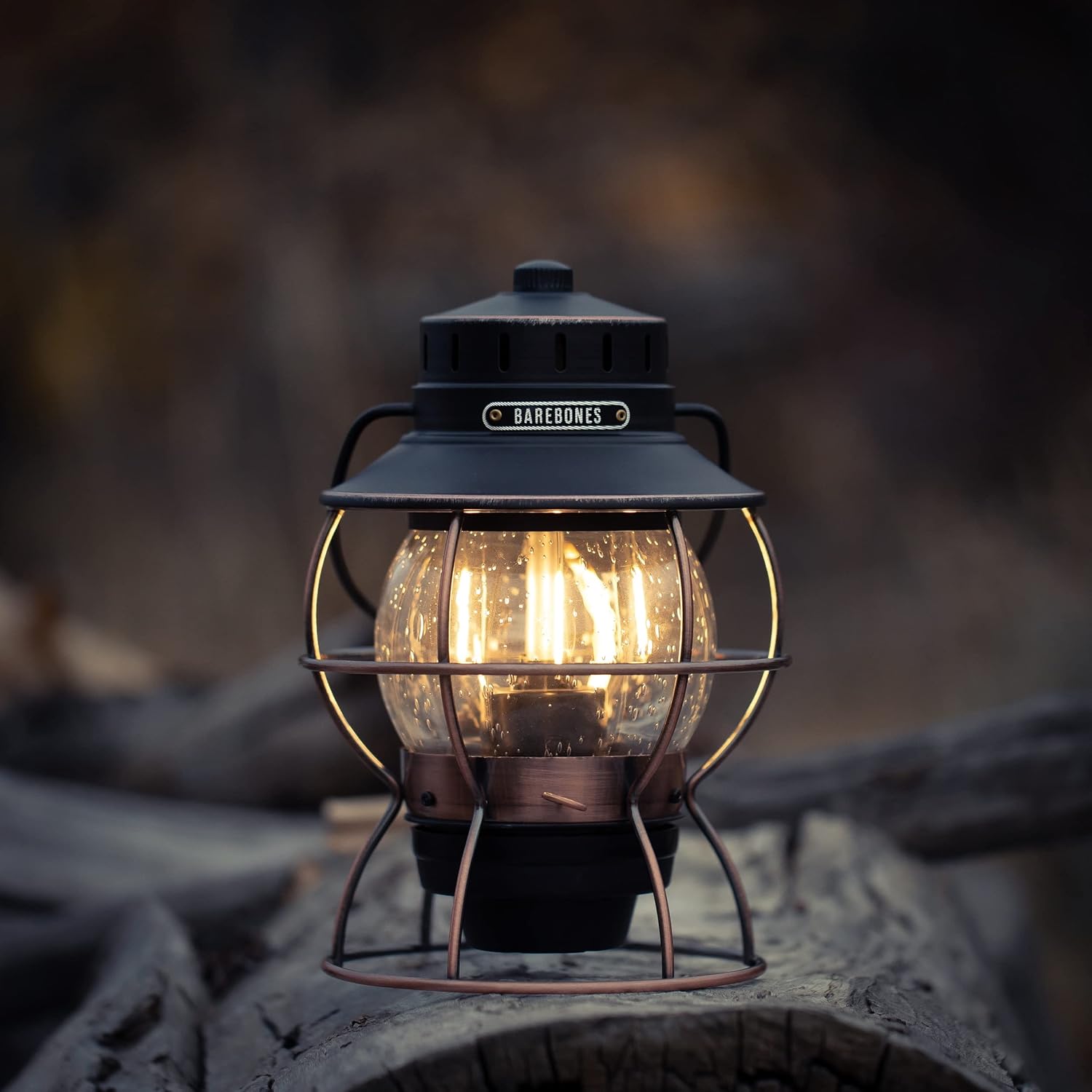 Barebones Railroad Lantern – Antique Bronze, Vintage-Inspired LED Camping Lantern with Rechargeable Battery – Adjustable Brightness Outdoor Light for Camping Gear, Backyard, and Home Decor - Image 9