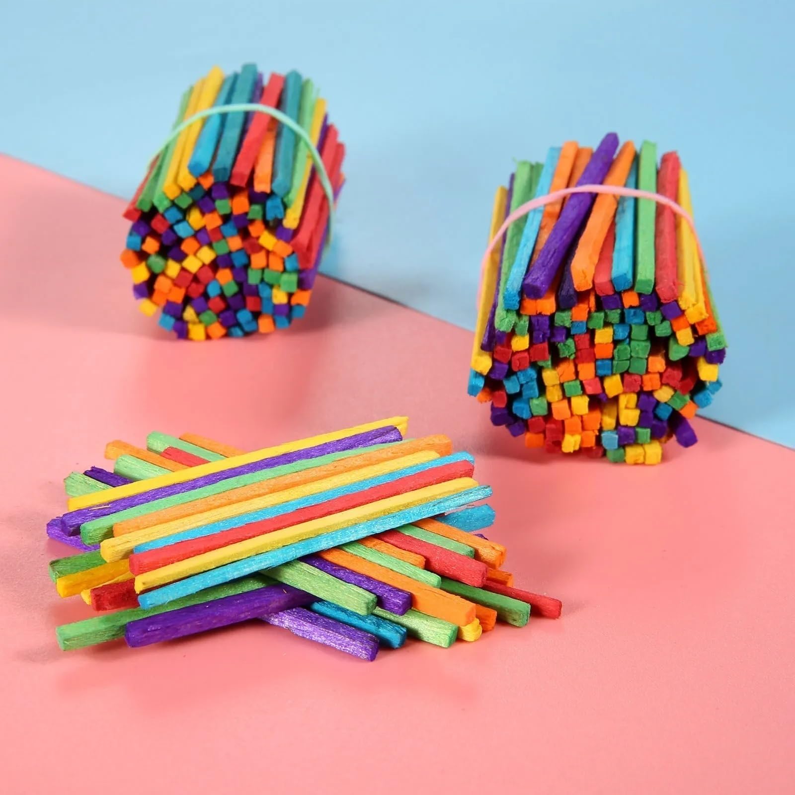 Bâtonnets en Bois Faits Main, 500 bâtonnets en Bois colorés, allumettes, Puzzle, Apprentissage des mathématiques, Loisirs créatifs
