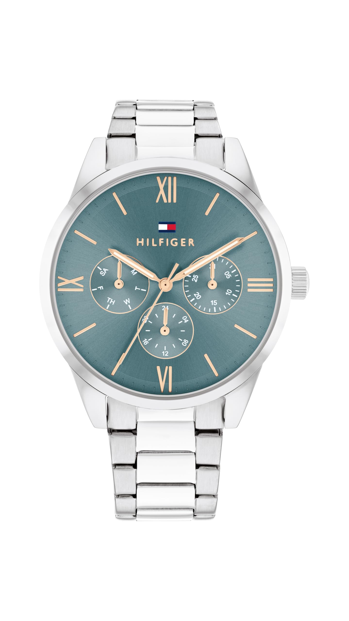 Tommy Hilfiger Multi Zifferblatt Quarz Uhr für Damen mit Edelstahlarmband