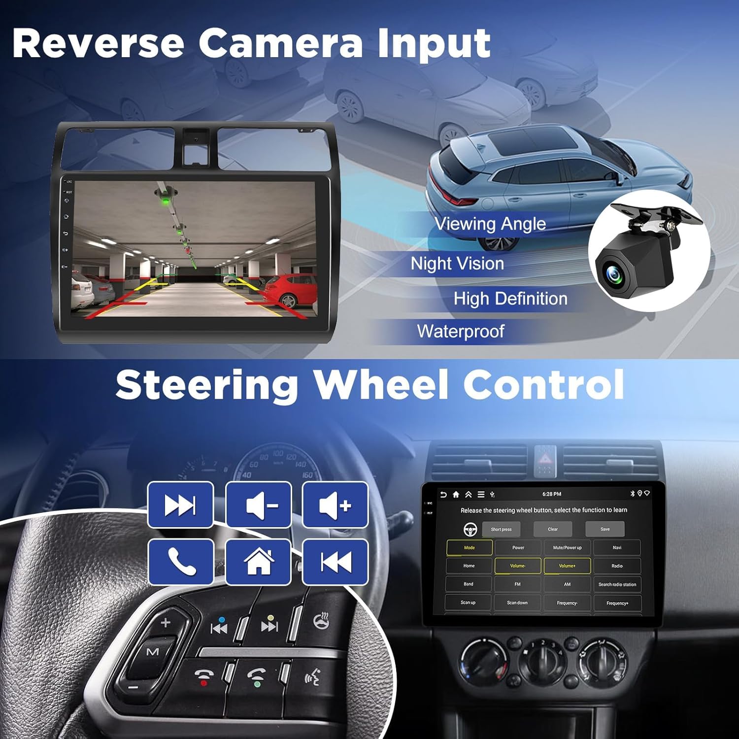 [4+128G] Upgrade Radio for Suzuki Swift 2005-2010: NHOPEEW 9 inch Android Incell Touchscreen Swift Stereo - Wireless Carplay and Android Auto, Custom Homepage, 5G/WiFi, GPS, BT 5.0 + Backup Camera