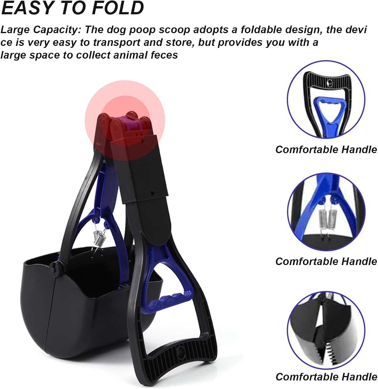 Portable Pet Poop Scoop, Poop Scooper for Dogs, Attractive, Foldable, Ergonomic, Dogs, Accessories, for Removing Poop for Dogs and Cats (10 x 45 x 10 cm) 5