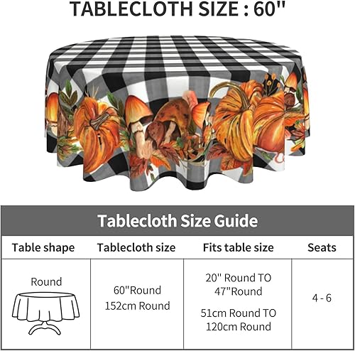 Miniatura 10 de AGAYNA Mantel cuadrado de otoño de 60 x 60 pulgadas, calabazas blancas naranja quemado, mantel de poliéster resistente a las manchas, mantel de