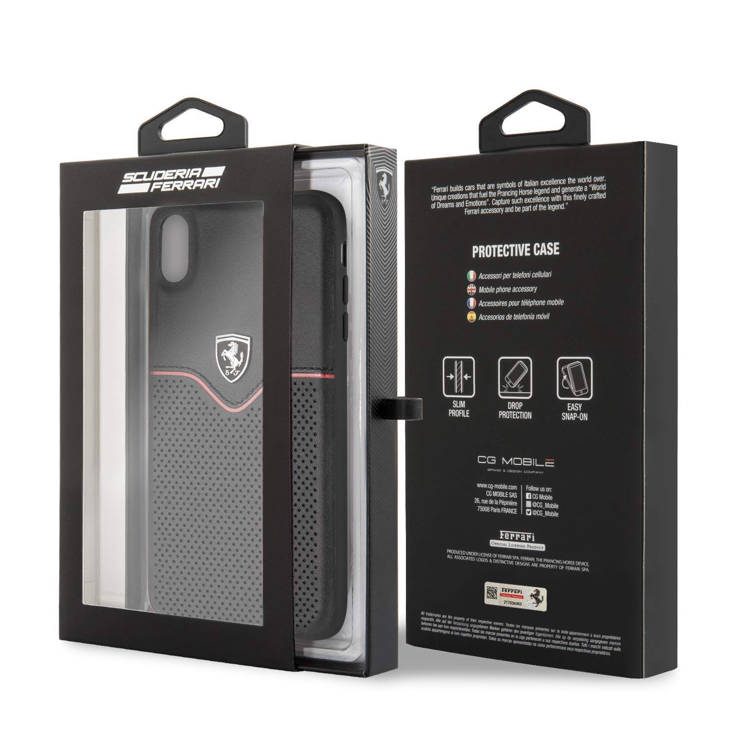 Custodia Libro Ferrari Per IPhone XS Max – Colore Rosso – Tipo Hardcover – Aperta Mai Usata