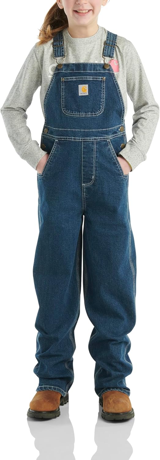 Carhartt Kid's CM9756 Unlined Denim Bib Overall - Girls