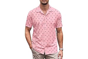 Men's Casual Short Sleeve Golf Button Down Shirt