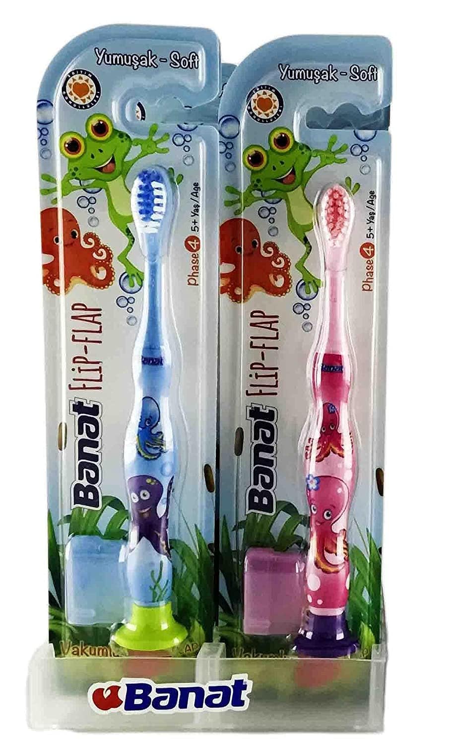 Banat Flip Flap Çocuk Diş Fırçası, Çok Renkli