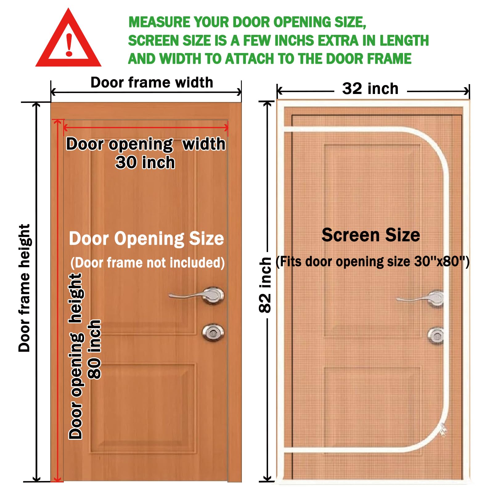 Ulepszone drzwi dla zwierząt domowych, pasują do drzwi o wymiarach 76 cm x 203 cm, pogrubione, odporne na koty siatkowe drzwi do salonu, kuchni, sypialni, ochrona przed kotami z zamknięciem na zamek