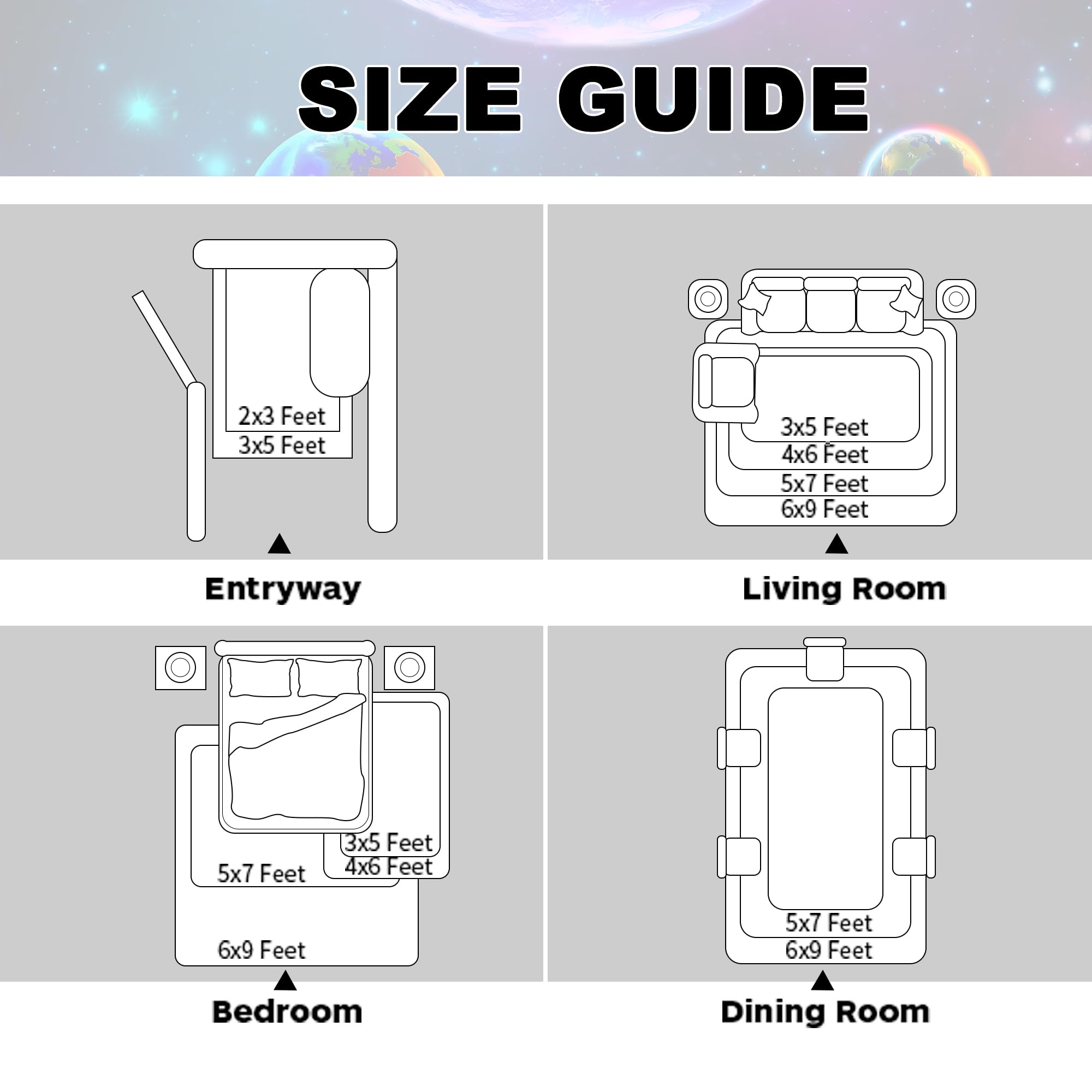 EDGZKO Outer Space Rugs for Boys Bedroom 5x7 Universe Planet Solar System Planet Theme Carpets Galaxy Area Rug for Kids Room Living Room Classroom Playroom Office