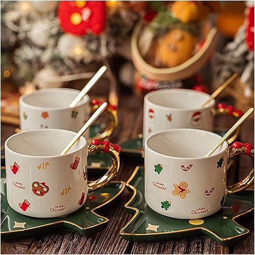 Miniatura 6 de Juego de tetera de cerámica oriental, taza de café, tazas de cerámica con platillos, tazas de té y platillos de 8 onzas con cuchara, modelado de