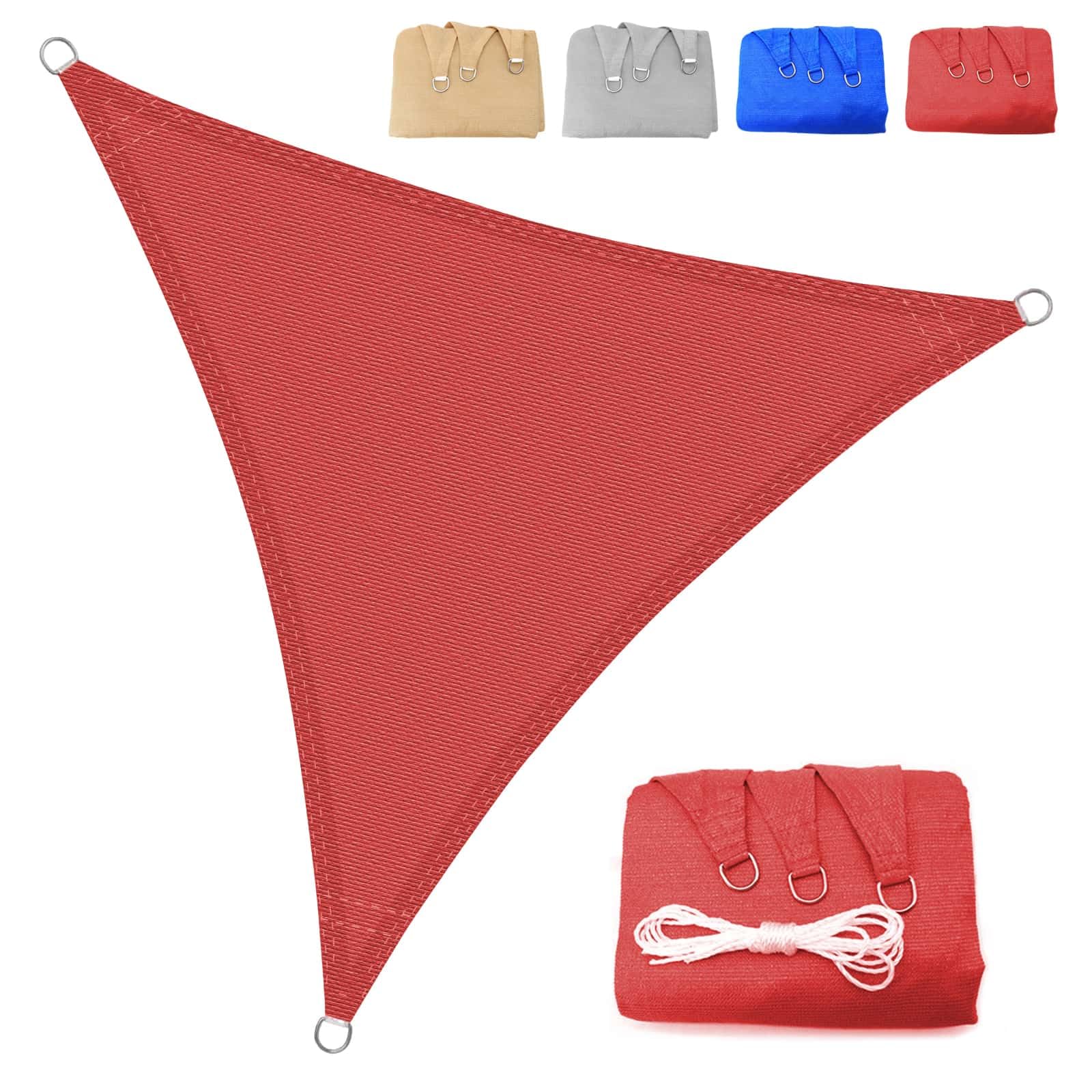 Voile d'ombrage triangulaire rouge en PEHD pour sublimer votre jardin en été