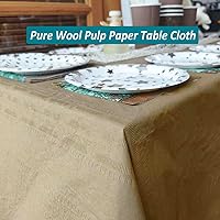 Vista 6 de 6 Pcs Disposable Table Covers for Party, 54×108 Inch Kraft Paper Tablecloth Rectangular, Waterproof 3 Ply Paper & Plastic Table Cloth for Christmas