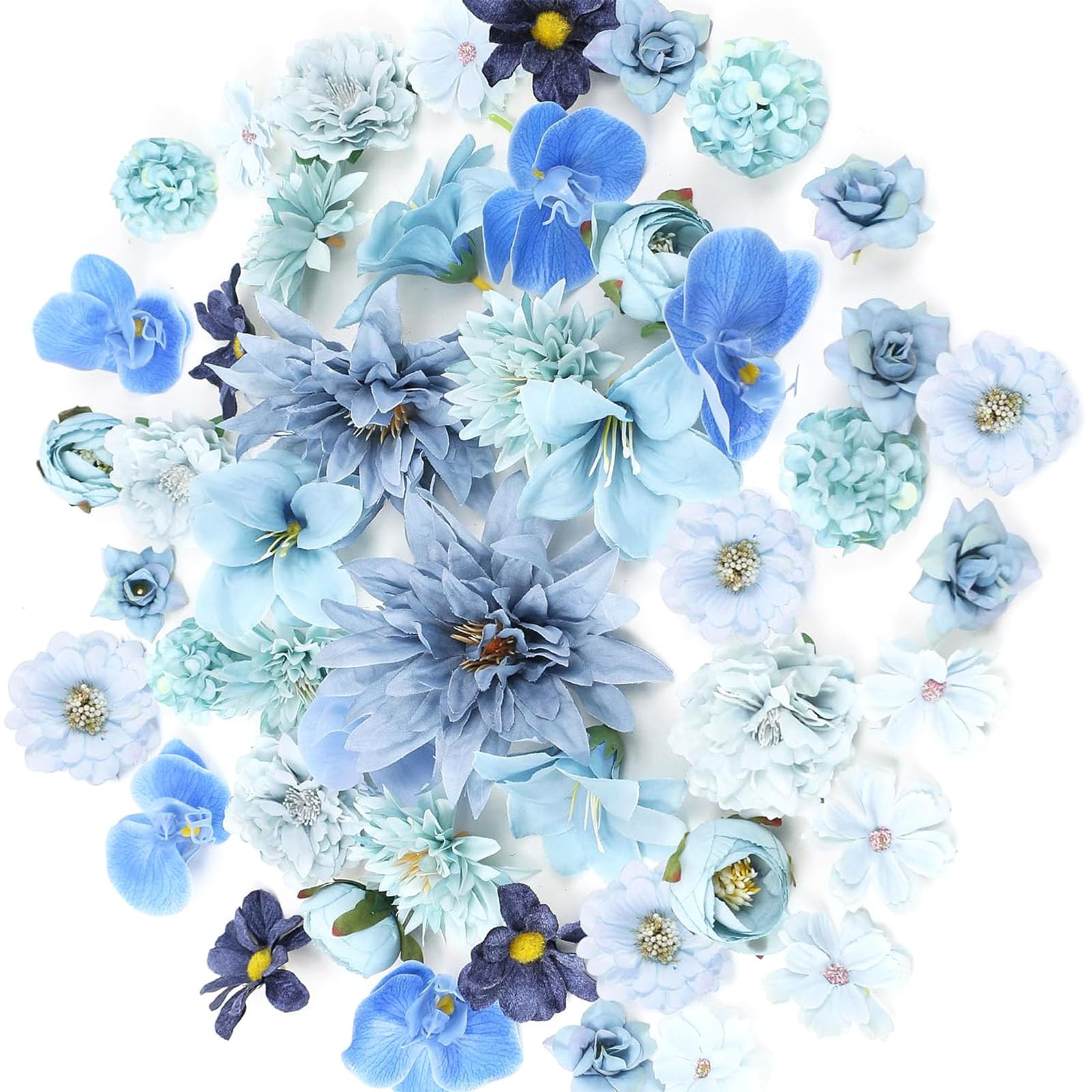 80Pcs Realistic Flower Heads 25-43mm for Wedding Centerpieces, Photo Album Decor, Arrangements & Bridal Accessories Silk Roses for Silk Bridal Hair Clip Flowers Cake Artificial Flower Christmas Floral
