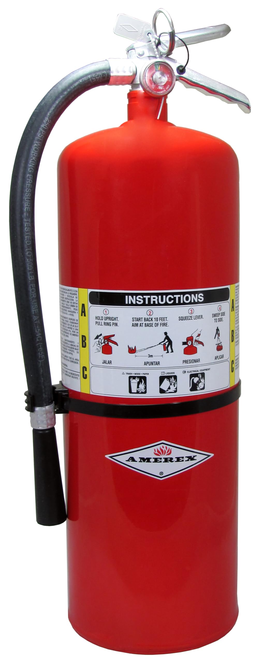 Amerex A411, 20 lb. ABC Dry Chemical Fire Extinguisher with Wall Bracket