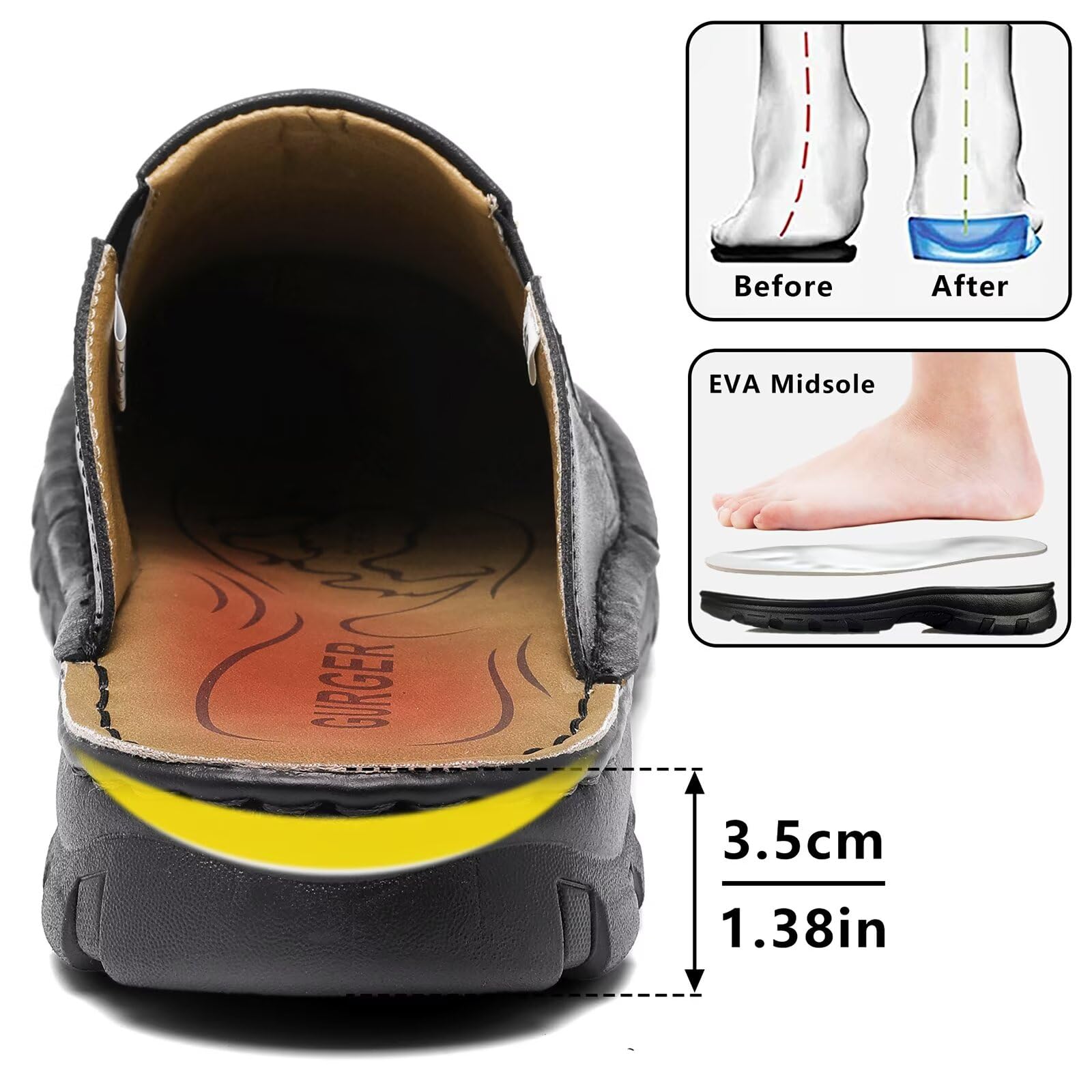 Sabots et Mules Homme Cuir Été Sandales