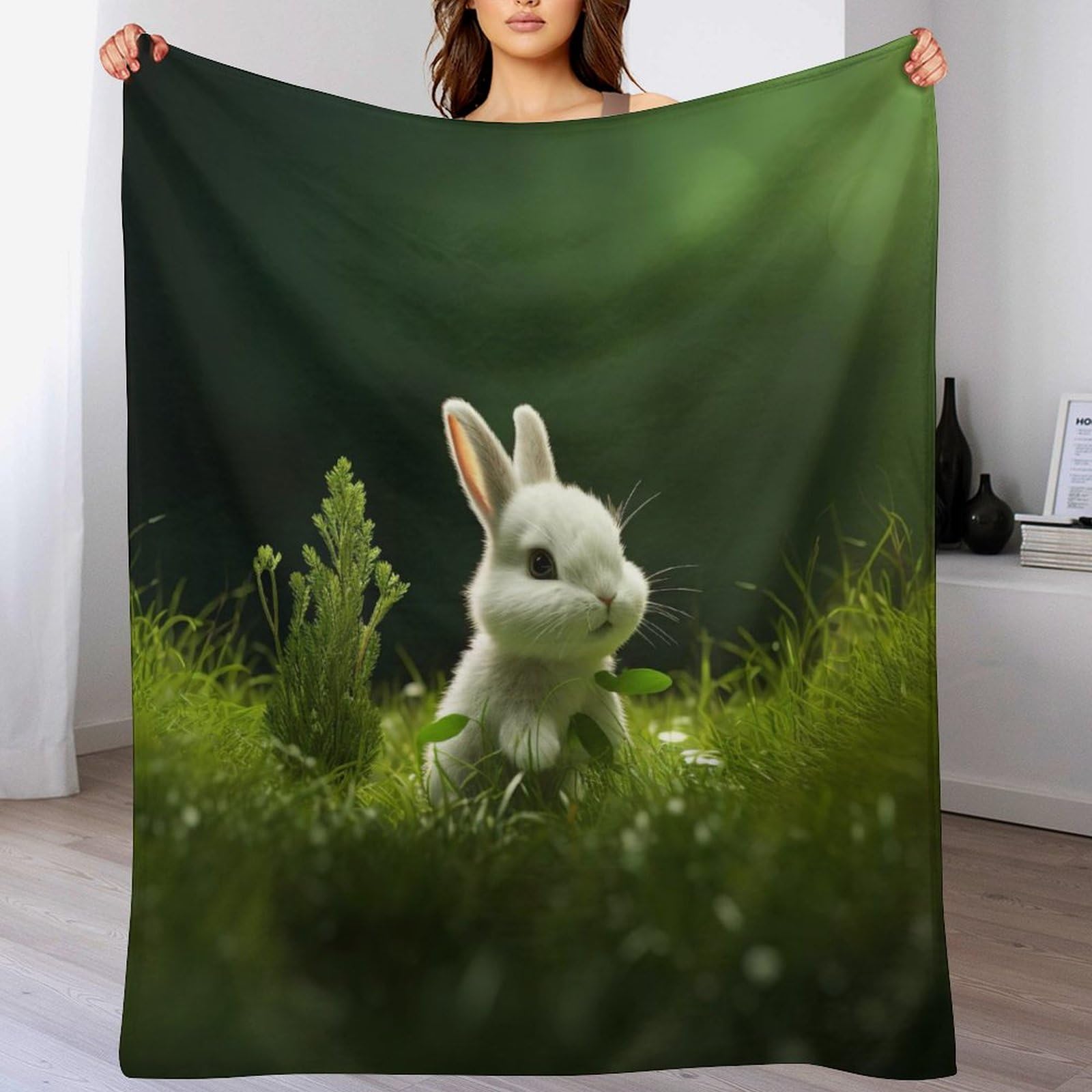 Couverture de canapé chaude à motif lapin pour des soirées cocooning et des nuits paisibles