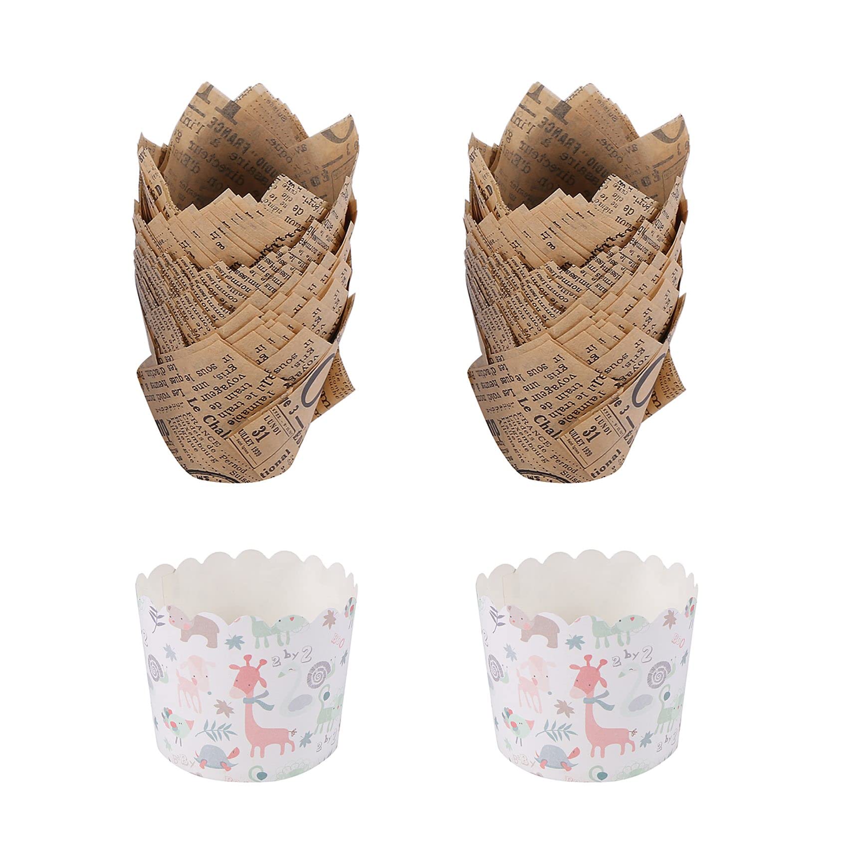 CTRLZS 150 Pcs Tulip Cupcake Liners Baking Cups Muffin Liner Grease-Proof Paper Cupcake Wrappers for Wedding, Birthday Party
