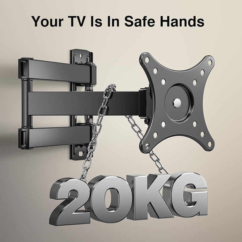 Perlegear TV fali tartó 10-35" tévéhez, dönthető és forgatható, max 20 kg