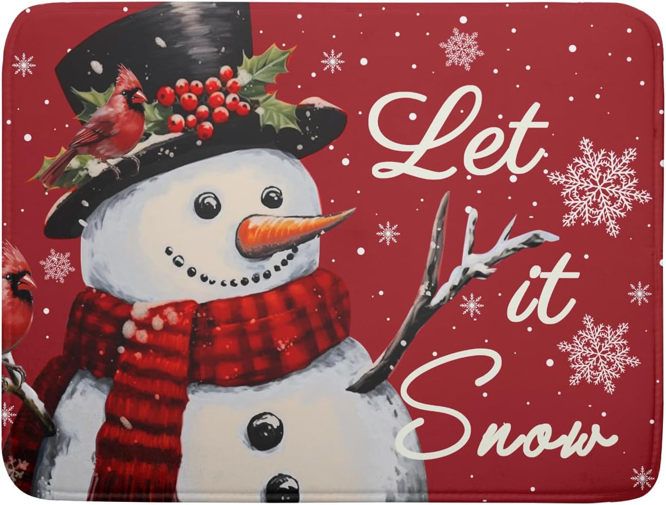 Christmas Snowman Dish Drying Mats for Kitchen Counter 18×