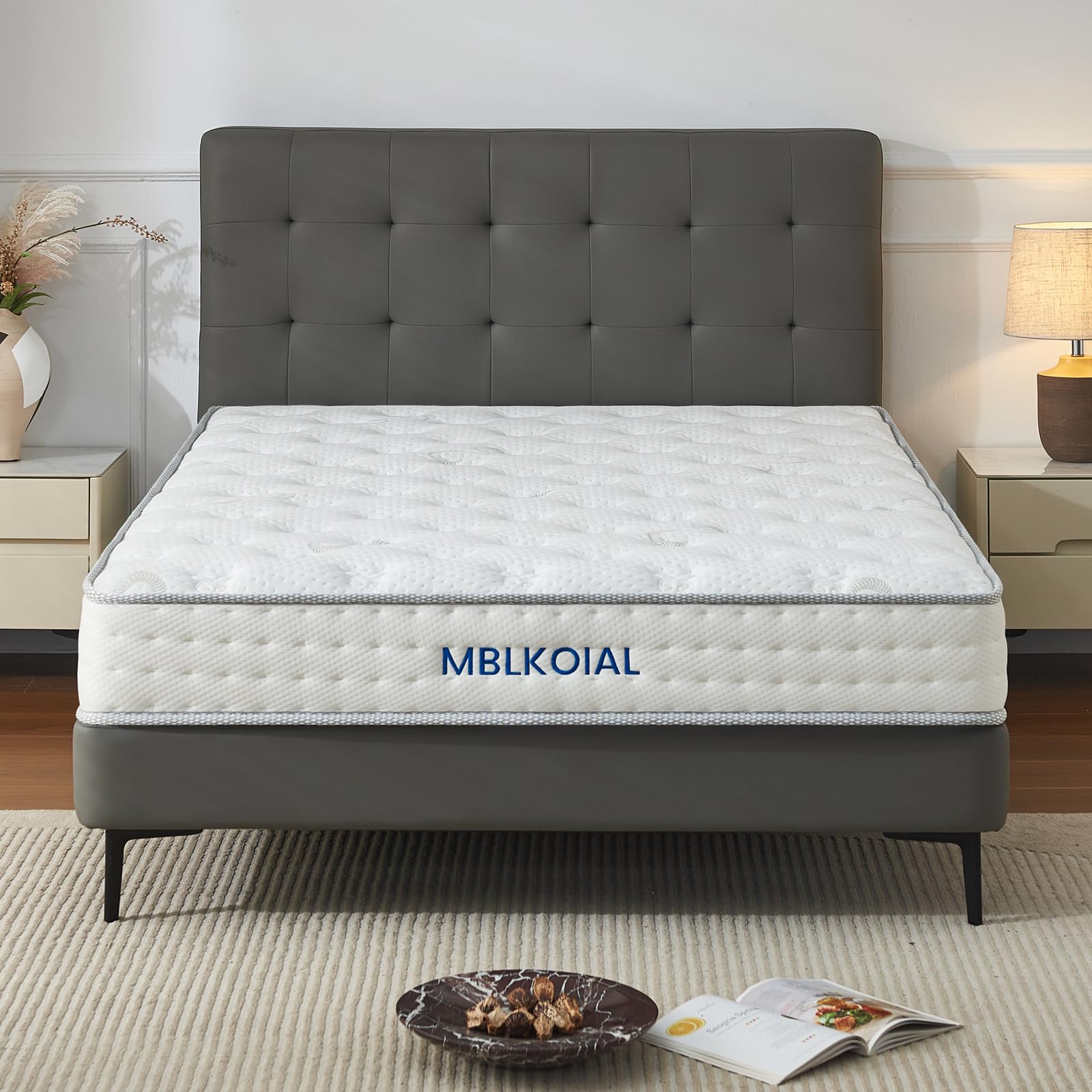 Colchón de 90 x 200 cm, colchón de muelles ensacados con 7 zonas, H3, altura de 20 cm, colchón de muelles con espuma viscoelástica para adultos