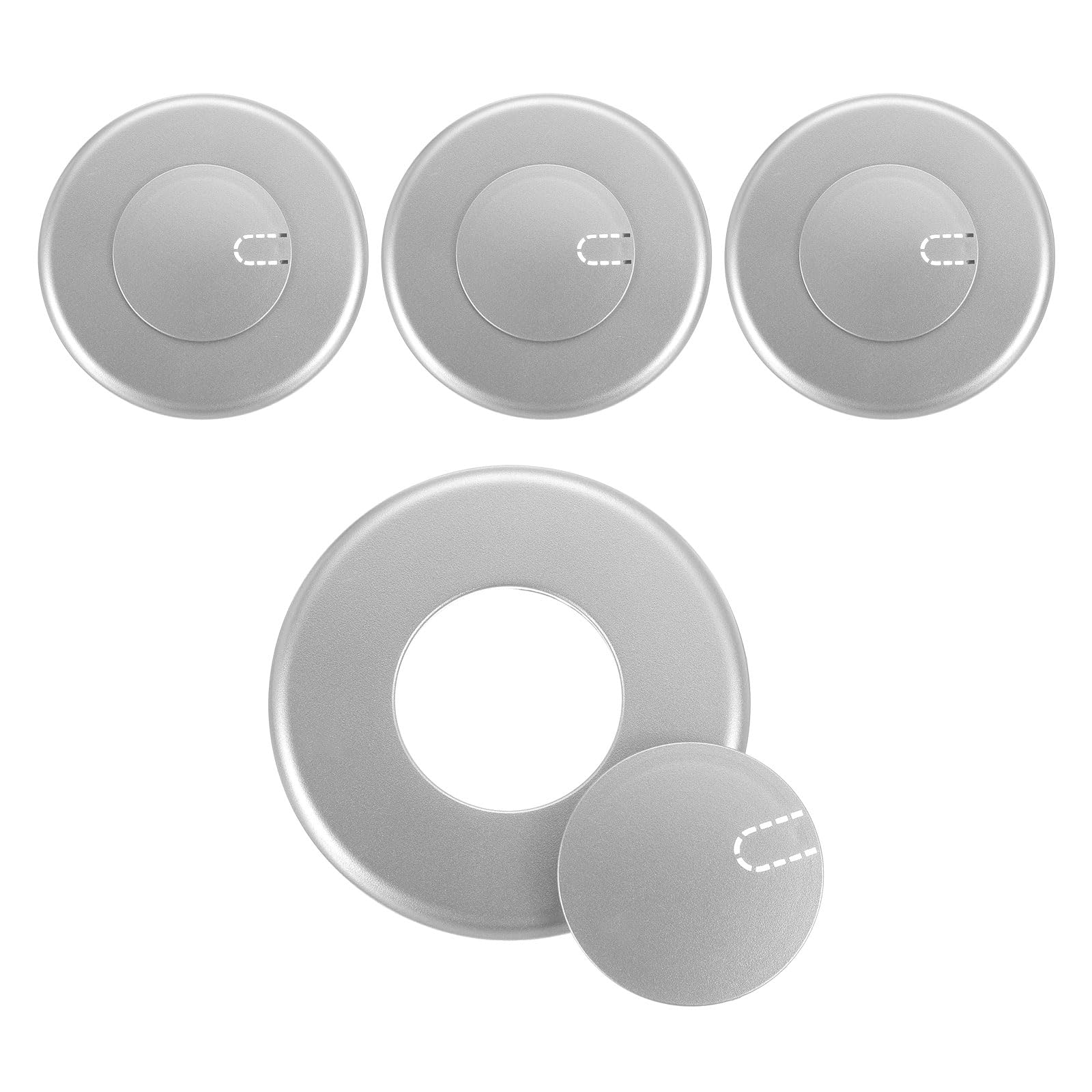 uxcell 4pcs Pipe Wall Covers 51mm/2" ID Round Self-Adhesive Wall Hole Cover Plate with Removable Snap-In Rectangle Hole Cover for Wall Wire Hole