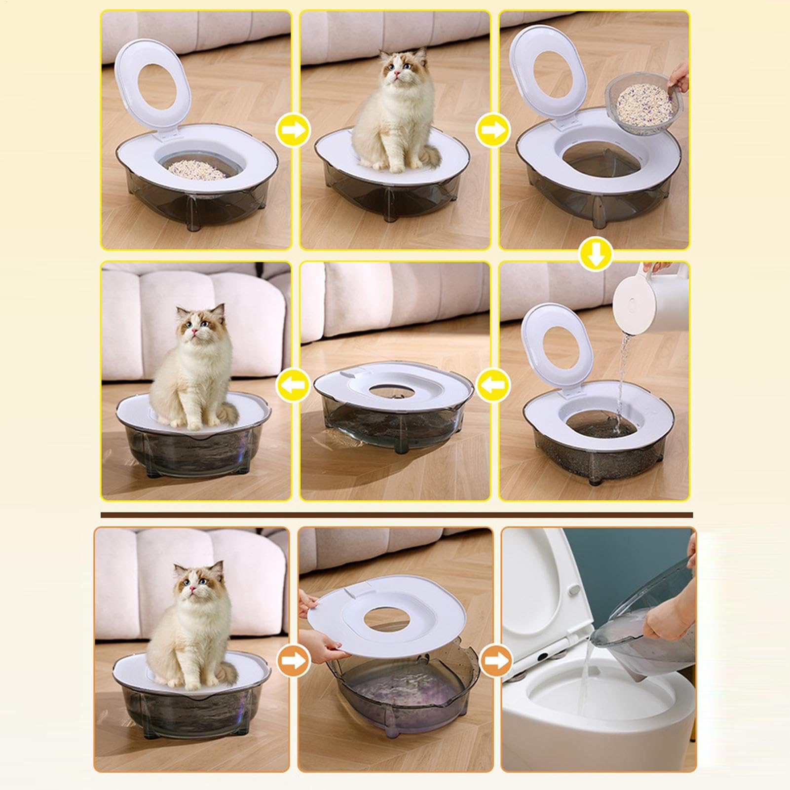 Piccola per gatti - Antispruzzo rimovibile, per gattini con controllo degli odori, antispruzzo, contiene odori con design speciale | per gattini e gatti di piccola