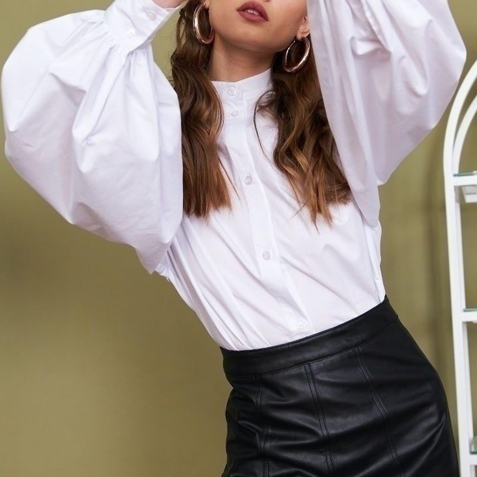Camicia da Donna, Camicetta da Shopping da Donna a Manica Lunga Lanterna per Donna (#2)
