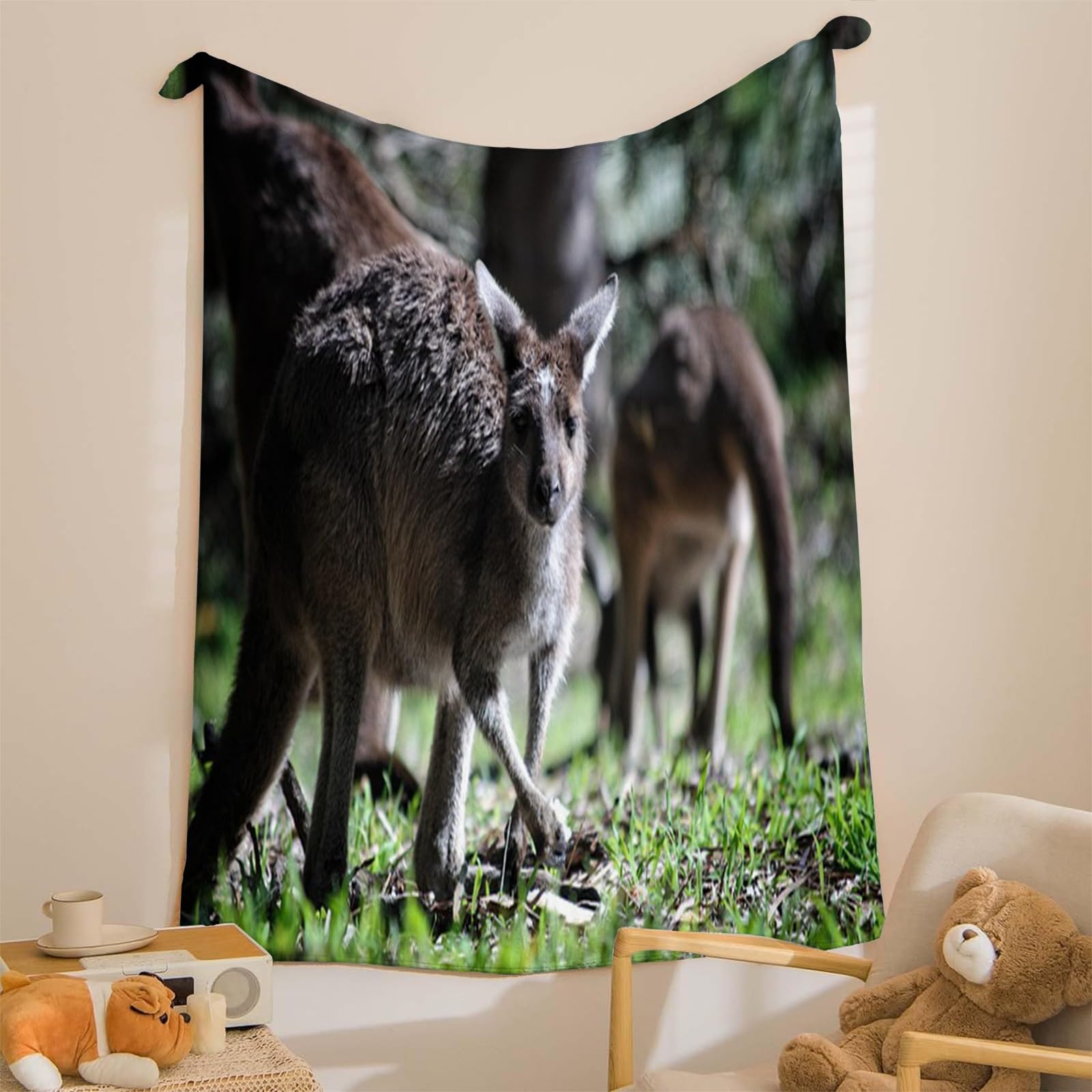 Generisch Puszysty koc do wtulania się, brązowy kangur, 200 x 200 cm, miękki i dwustronny koc polarowy, idealny koc na sofę dla wszystkich, przytulny koc na sofę i łóżko AL1391