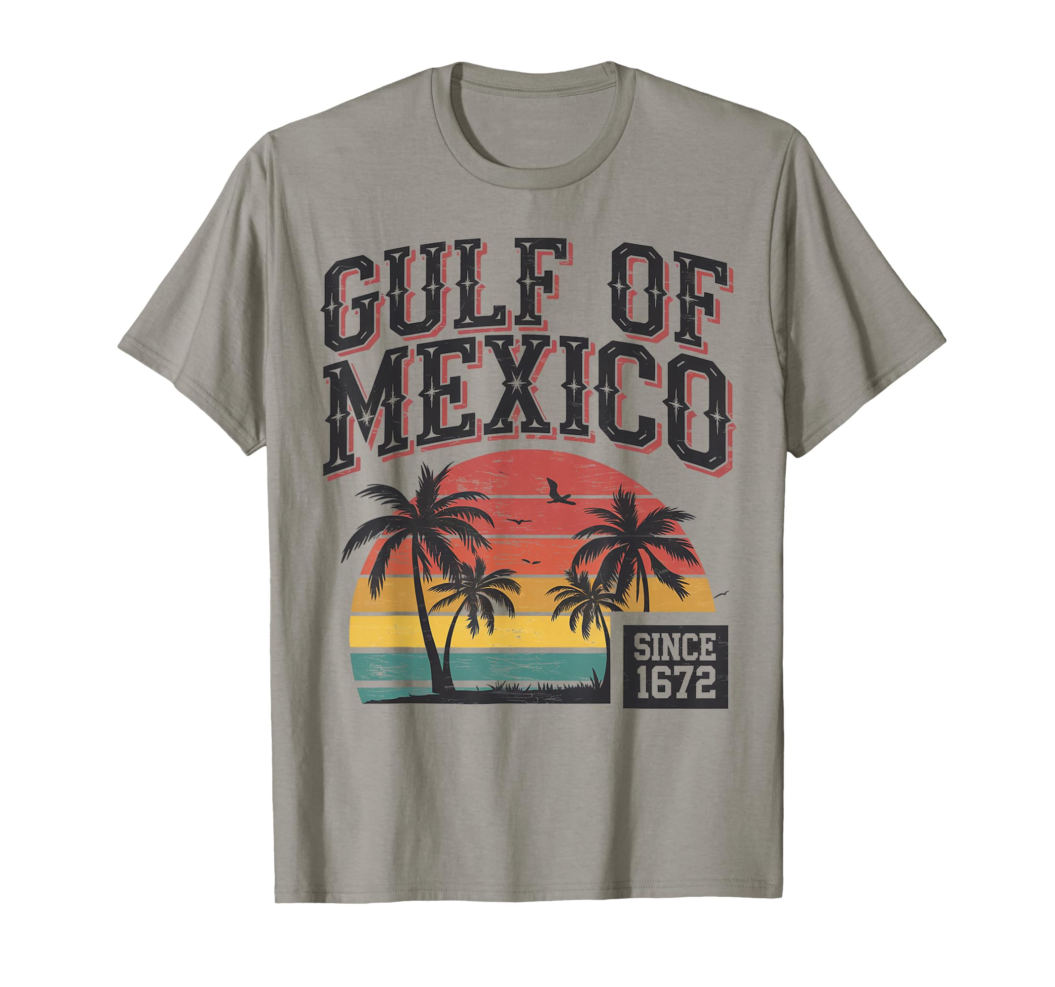 Gulf Of Mexico Since 1672 Retro Vintage Beach T-Shirt