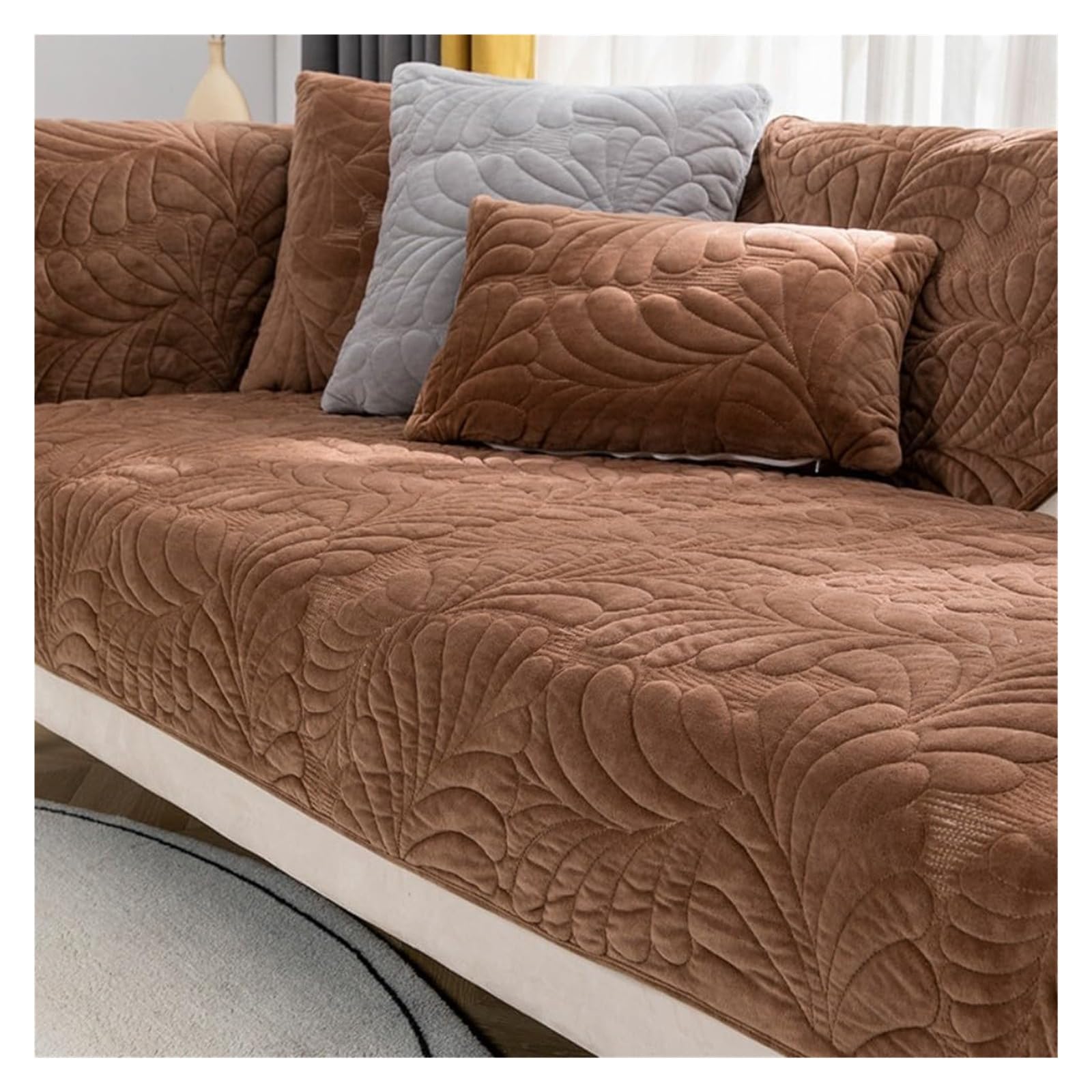 Housse pour canapé en forme de L F 90x210 cm à texture épaisse