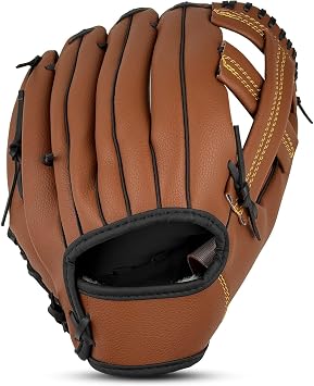 Baseball Glove for Adults & Youth | 10.5-12.5 Inch Training Outfield Mitt | Premium Synthetic Leather | Right-Hand Throw Baseball Softball