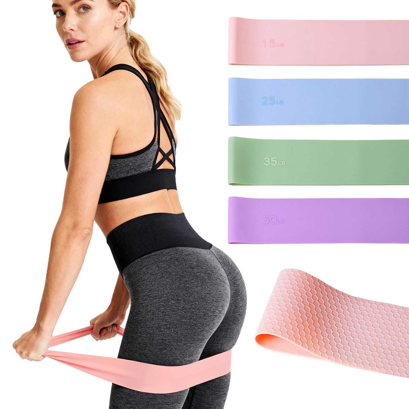 MUWINC Exercise Resistance Band Women Set, 4 Different Resistance Levels