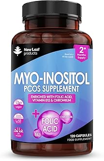 – Myo-Inositol PCOS Supplement - Myo Inositol Capsules PCOS Supplement Enriched with Folic Acid, Vitamin B12 and Chromium - Hormone Balance for Women 120 Vegan Capsules UK Made New Leaf Vitamin B8