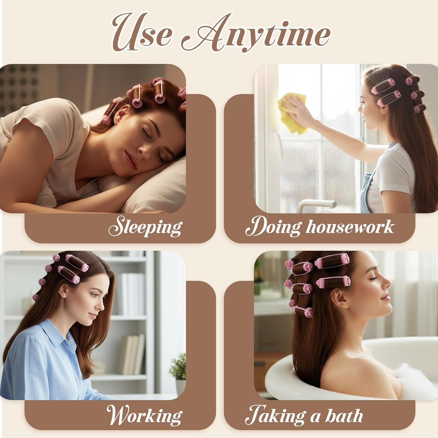 42 Pcs Foam Hair Rollers Sponge Curler Tool Hair Styling Soft Sleeping Thin Curl Flexible Curlers to Sleep In for Women Overnight Hairdressing Heatless
