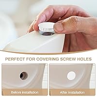 Vista 6 de 50 tapones de plástico para agujeros, tapa de rosca blanca, enchufe de bloqueo a presión, panel redondo tipo empotrado para muebles de cocina