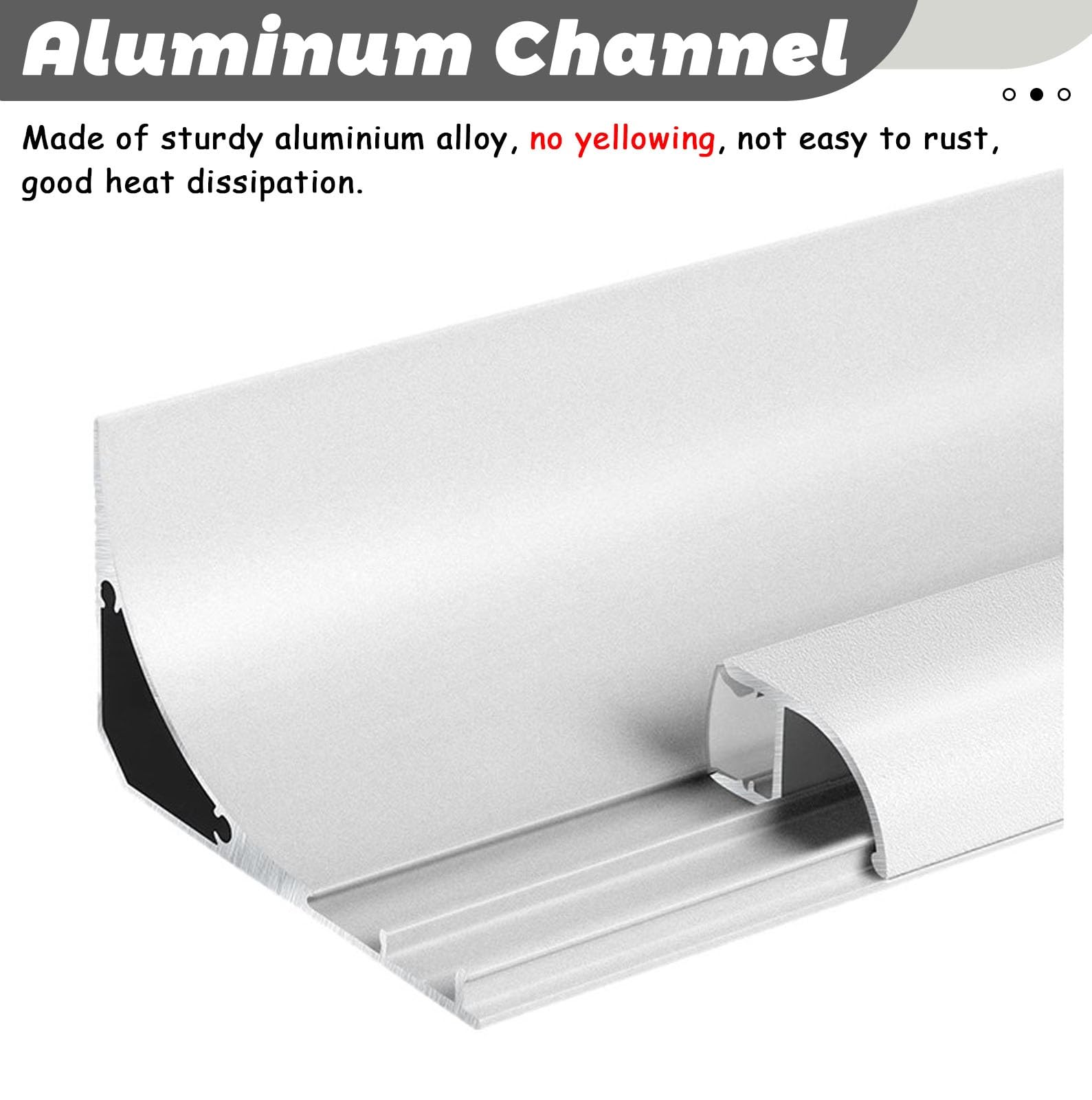 Generisch Deckenleisten, 2 m LED-Streifenleuchte, Aluminium-Deckenleiste für indirekte Beleuchtung, dekorative Hohlkehlleiste, 2 m LED-Kanal für eine ansprechende Wohnraumgestaltung