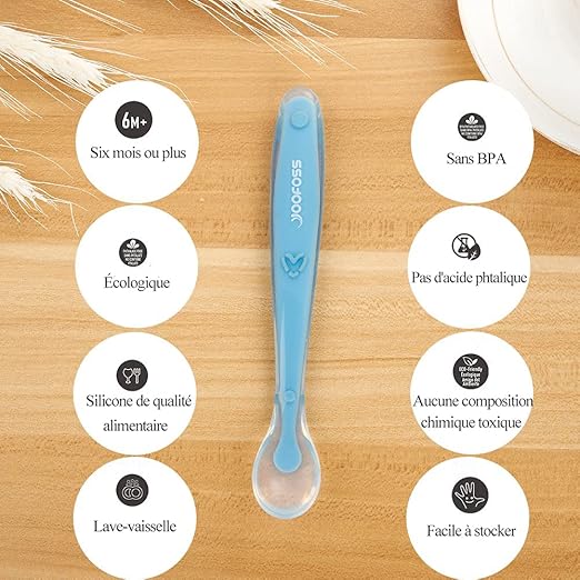 Cuillere Bebe Souple 4 Mois Silicone Couvert Bebe Cuillere De Sevrage Lot De 4 De Yoofoss Amazon Fr Bebe Et Puericulture