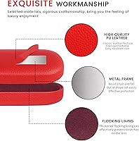 Vista 69 de molshine Estuche rígido de cuero para lentes de sol, funda clásica para gafas grandes para mujeres y hombres,Gafas de sol