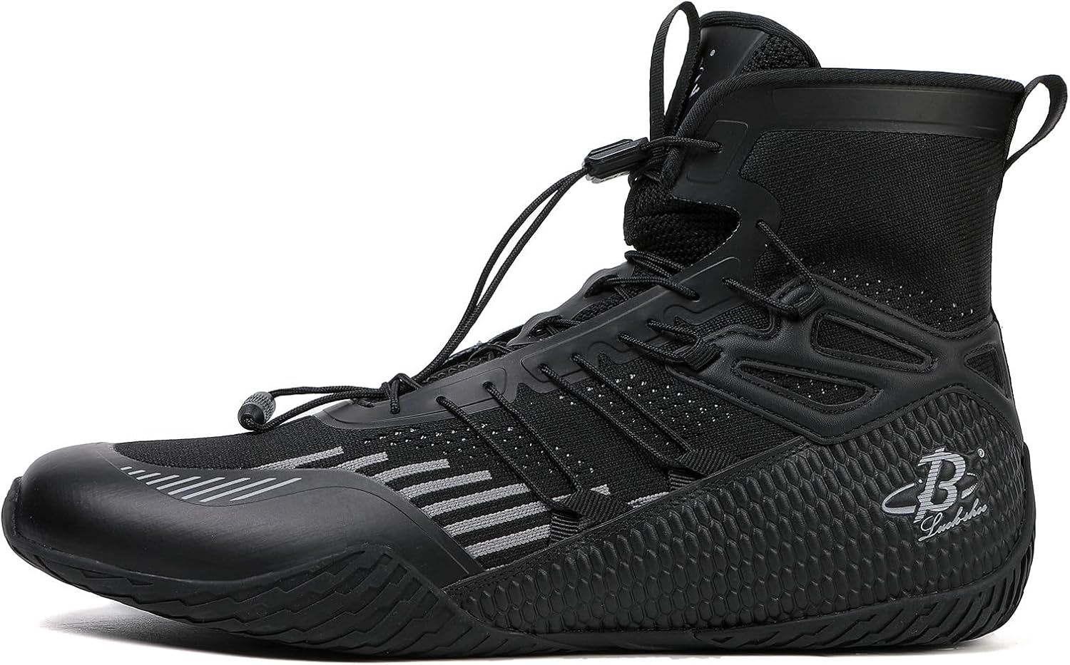Men’s Boxing Shoes Lightweight High-Top Training Shoes with Drawstring – Supportive Gym Footwear for Fighters LS508