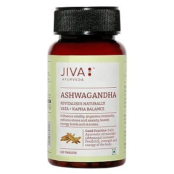 Jiva Ashwagandha Tablet - Pure Herbs Used, Daily Energizer, Revitalize Body & Mind - 120 Tablet (Pack of 1)